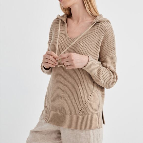 Haven Well Within Linen Cotton Ribbed Hoodie - Picture 1 of 15